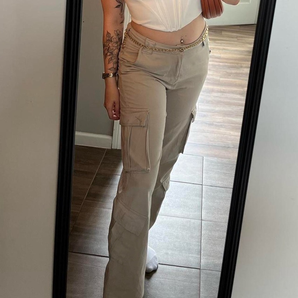 Beige Cargo Pants